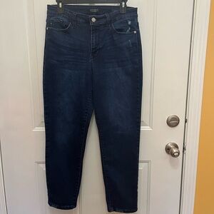 Judy Blue Dark Blue Distressed Women's Cropped Jeans